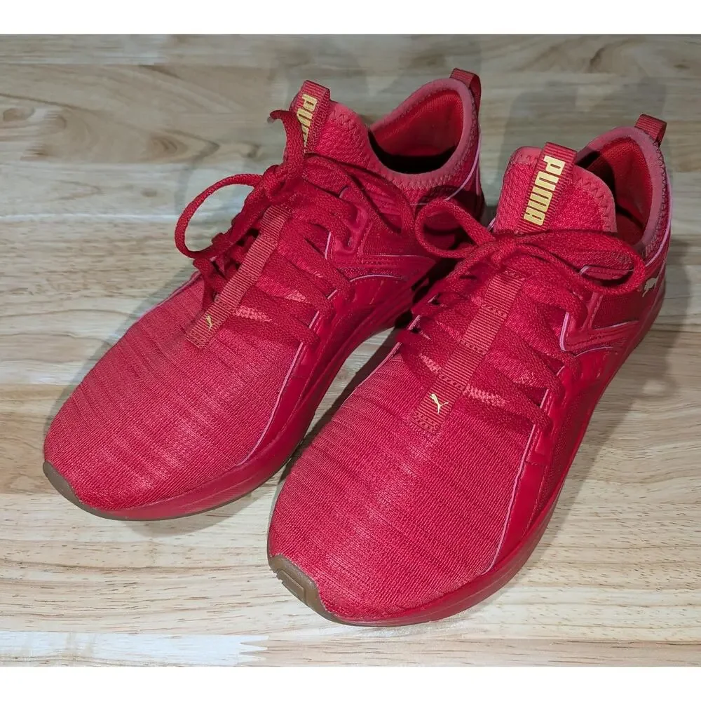 Puma Softride Sneakers Womens 9.5 Red Mesh SoftFoam+ Running Walking Shoes